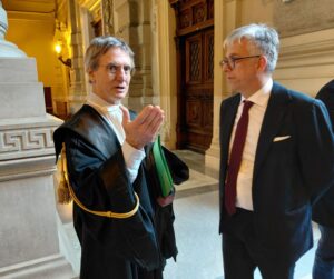 Il sostituto procuratore generale della Cassazione Paolo Andrea Maria Fiore con l'avvocato Maurizio Riverditi